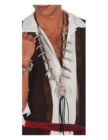 Coleira de ossos e caveira - de alta qualidade, ideal para carnaval, festas temáticas e eventos especiais.